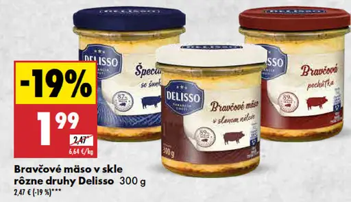 Delisso Bravčové mäso v skle