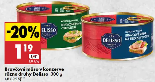 Delisso Bravčové mäso v konzerve