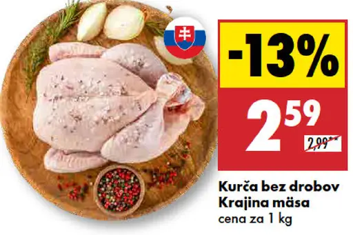 Kurča bez drobov Krajina mäsa