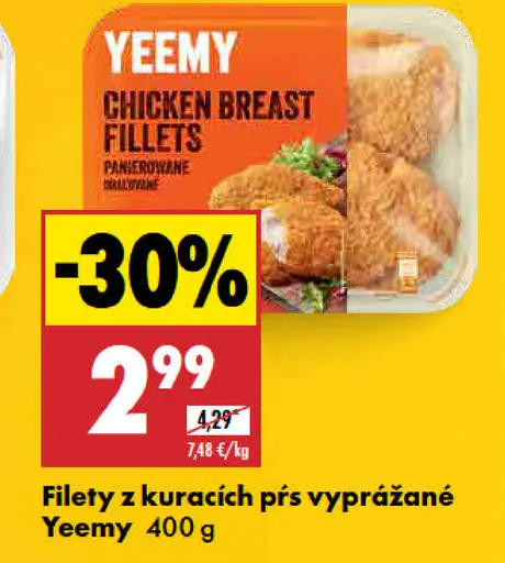 Yeemy Filety z kuracích pŕs vyprážané