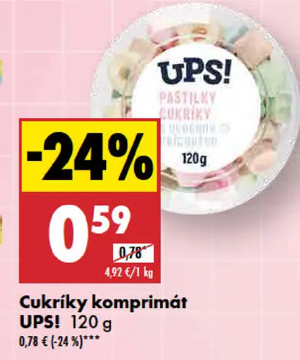 UPS! Cukríky komprimát