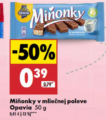 Opavia Miňonky v mliečnej poleve