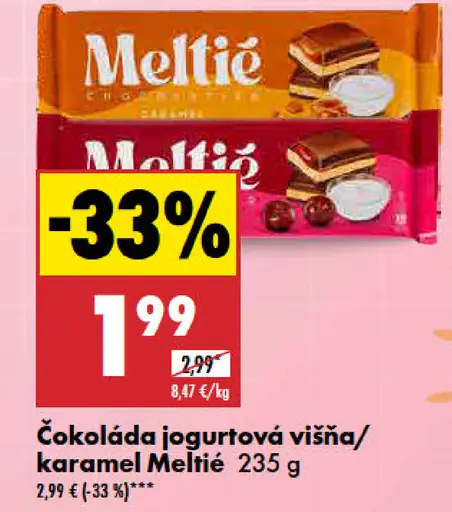 Meltié Čokoláda jogurtová višňa/karamel