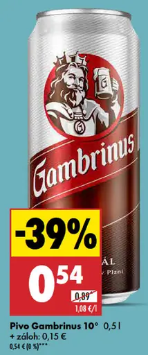 Gambrinus 10° plechovka