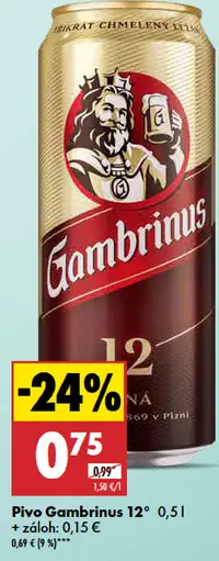 Gambrinus 12° plechovka