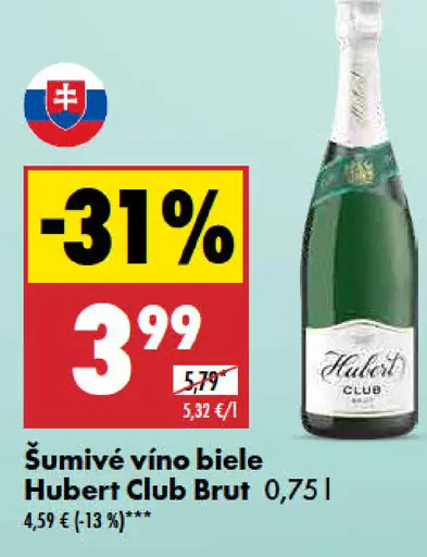 Hubert Club Šumivé vino biele Brut