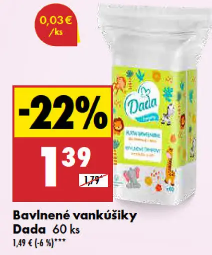 Dada Bavlnené vankúšiky