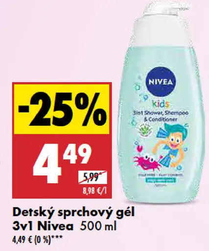 Nivea Detský sprchový gél 3v1