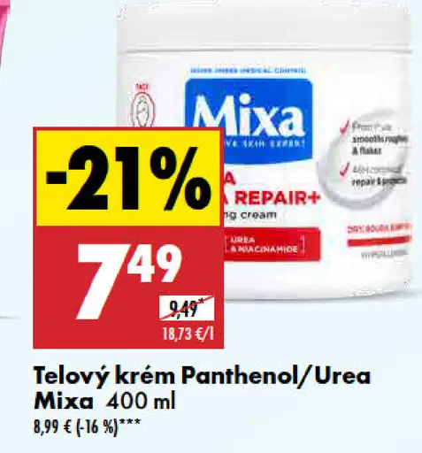 Mixa Telový krém Panthenol/Urea