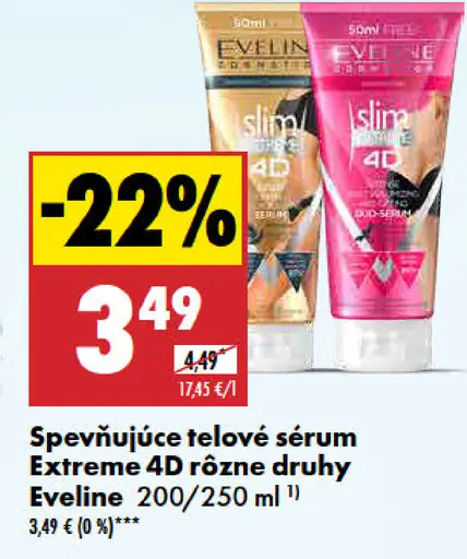 Eveline Spevňujúce telové sérum Extreme 4D