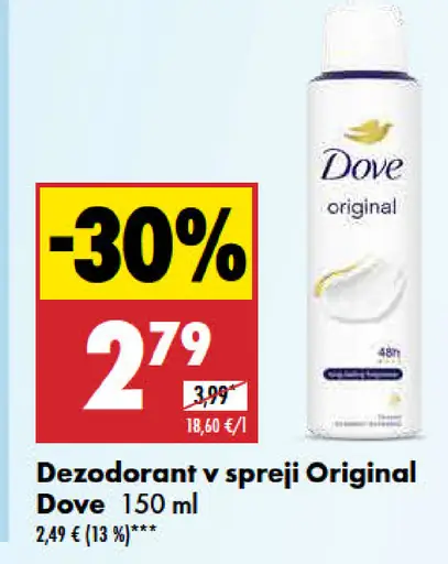 Dove Dezodorant v spreji Original