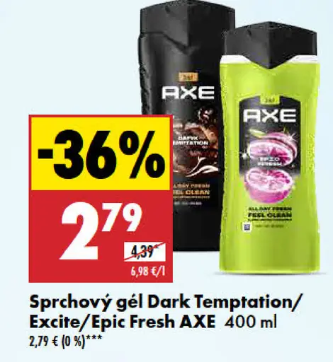 Axe sprchový gél Dark Temptation/Excite/Epic Fresh