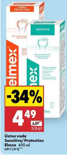 Elmex ústna voda Sensitive/Protection