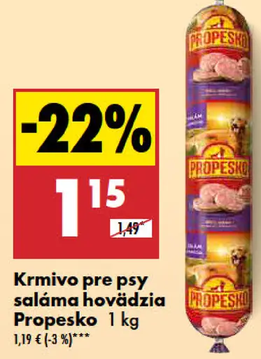 Propesko Krmivo pre psy saláma hovädzia