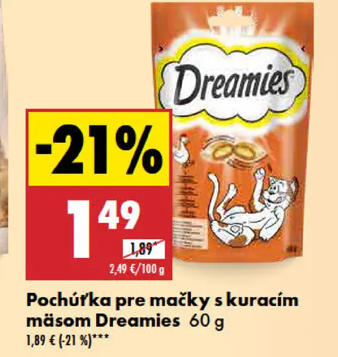 Dreamies Snack pre mačky s kuracím mäsom