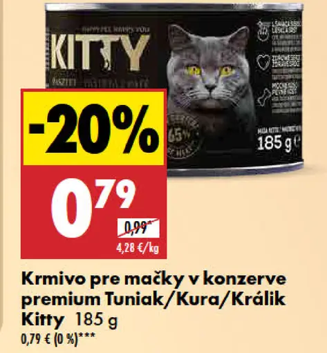 Kitty Krmivo pre mačky v konzerve premium Tuniak/Kura/Králik
