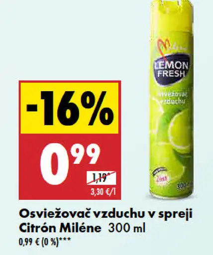 Miléne Osviežovač vzduchu v spreji Citrón
