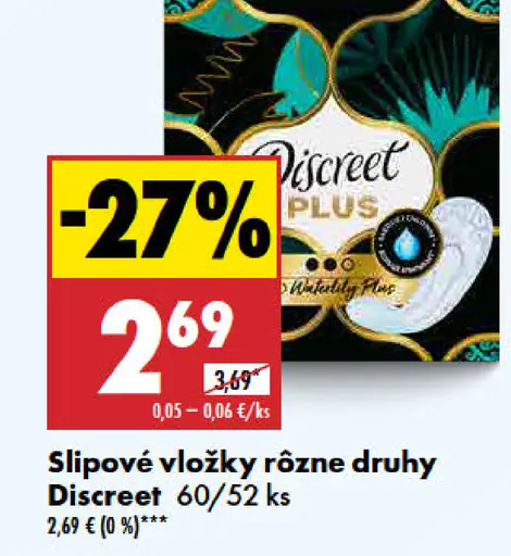 Discreet Slipové vložky rôzne druhy