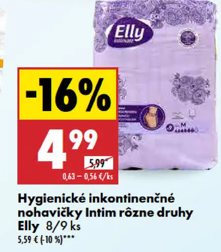 Hygienické inkontinenčné nohavičky Intim rôzne druhy Elly