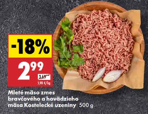 Mleté mäso zmes bravčového a hovädzieho mäsa