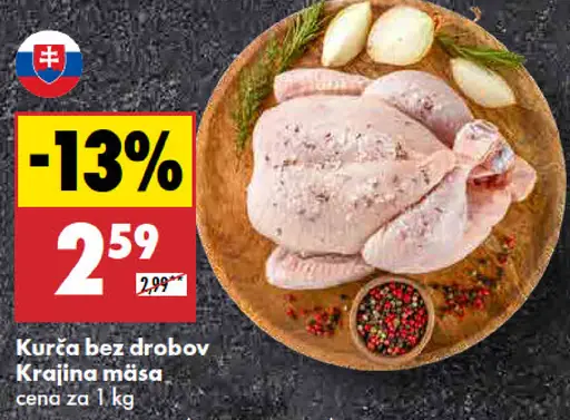 Kurča bez drobov Krajina mäsa