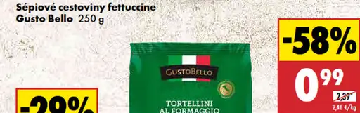 Gusto Bello Sépiové cestoviny fettuccine