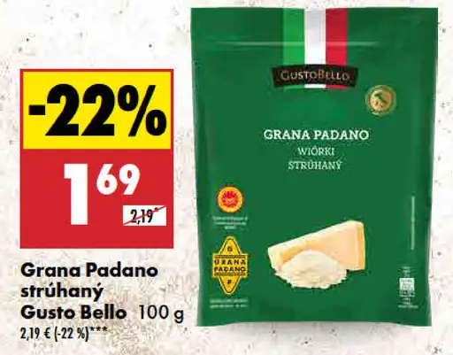 Gusto Bello Grana Padano strúhaný