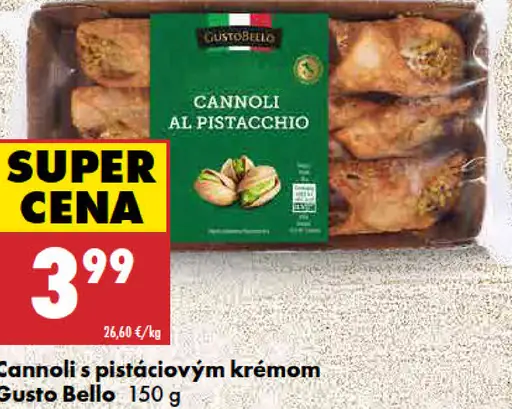 Gusto Bello Cannoli s pistáciovým krémom