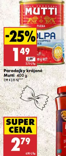 Mutti paradajky jemne krájané