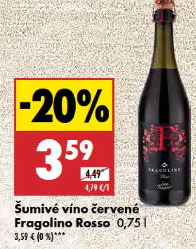 Šumivé víno červené Fragolino Rosso