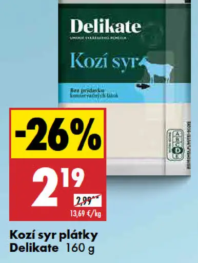 Delikate Kozí syr plátky