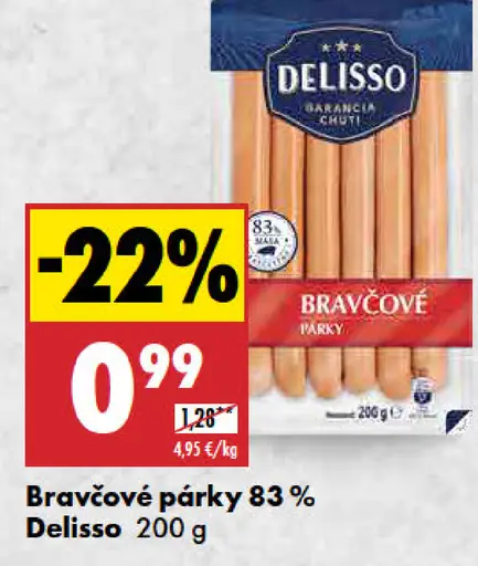 Delisso Bravčové párky 83 %