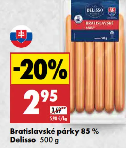 Delisso Bratislavské párky 85%