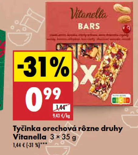 Vitanella Tyčinka orechová