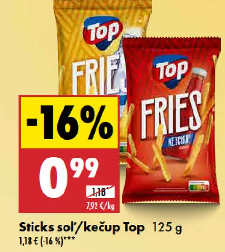 Top Sticks soľ/kečup