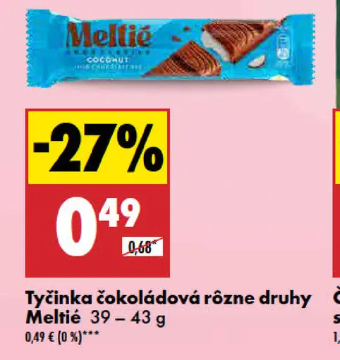 Meltie tyčinka čokoládová rôzne druhy