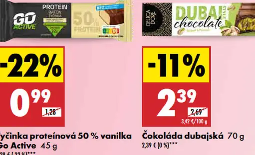 Go Active Tyčinka proteínová 50% vanilka