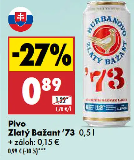 Zlatý Bažant '73 plechovka