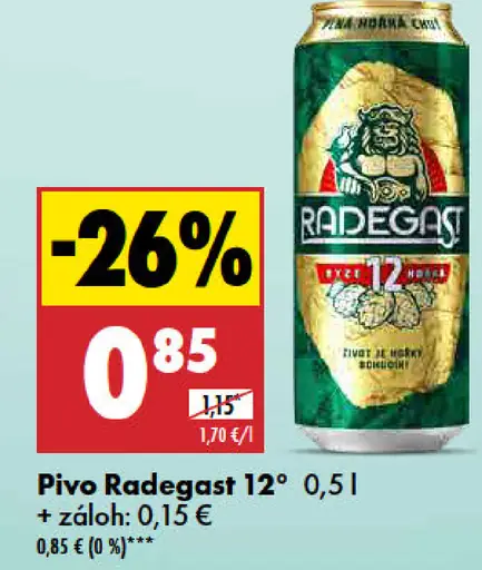 Radegast 12° plechovka