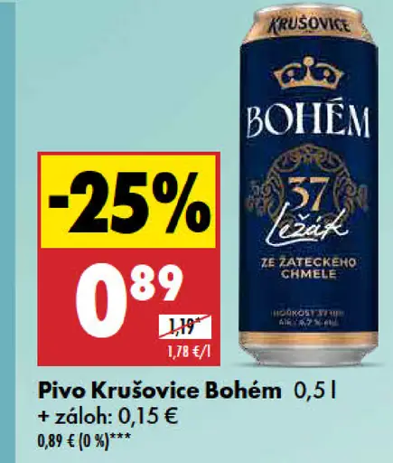 Krušovice Bohem plechovka