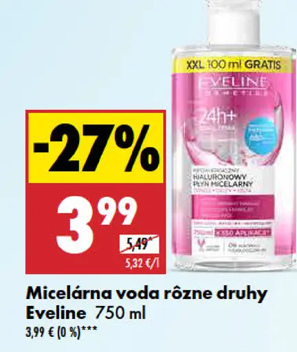 Eveline Micelárna voda rôzne druhy