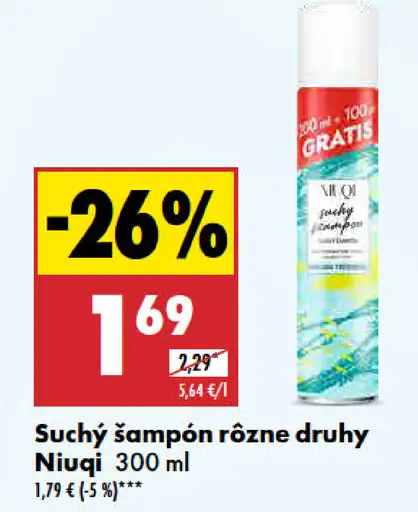 Suchý šampón rôzne druhy Niuqi