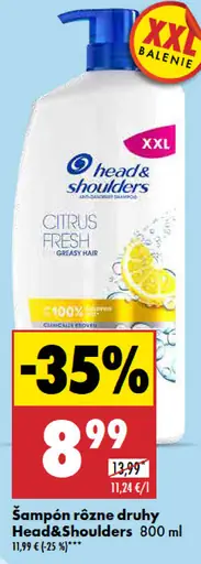 Head&Shoulders šampón rôzne druhy