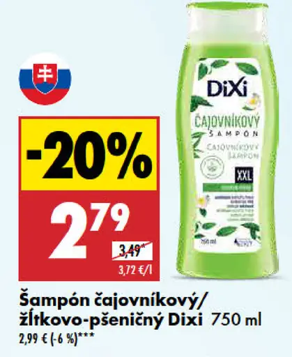 Dixi šampón čajovníkový/žilkový-pšeničný