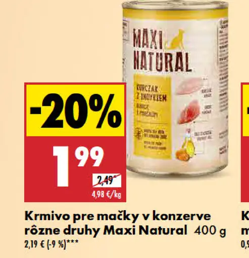 Maxi Natural krmivo pre mačky v konzerve