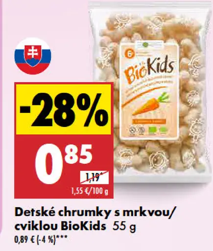 BioKids Detské chrumky s mrkvou