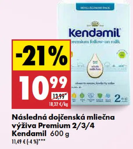 Kendamil Následná dojčenská mliečna výživa Premium 3