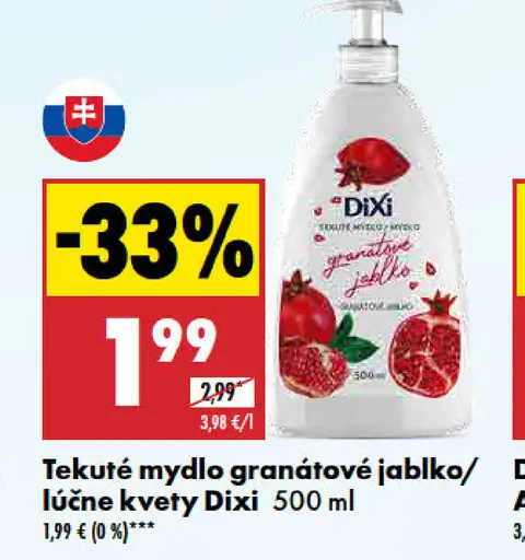 Dixi Tekuté mydlo granátové jablko/lúčne kvety