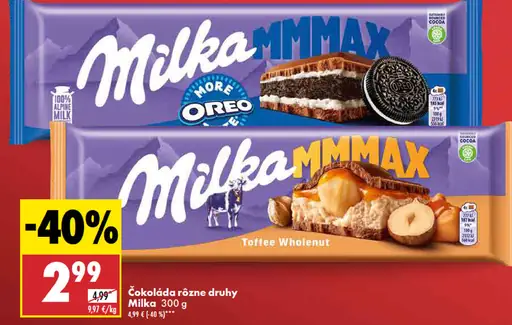 Čokoláda rôzne druhy Milka