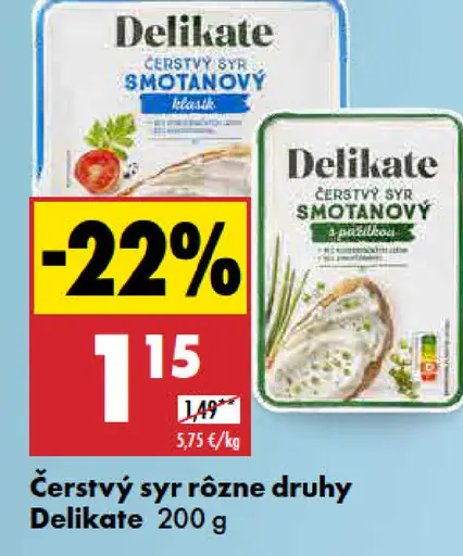 Delikate Tavený syr rôzne druhy